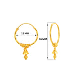 22k Yellow Gold Medium Beaded Drops Earrings